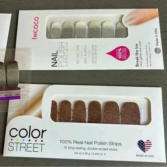 Color Street Nail Strips Incoco Bundle of 4 Glitter Solids NWT Retired Rare - Picture 3 of 6